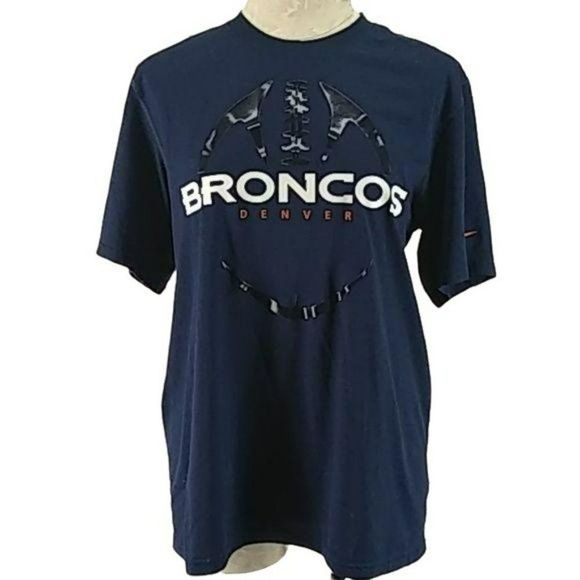 Nike NFL Denver Broncos Official Short Sleeve Blue  T‎ Shirt Medium - Picture 1 of 6